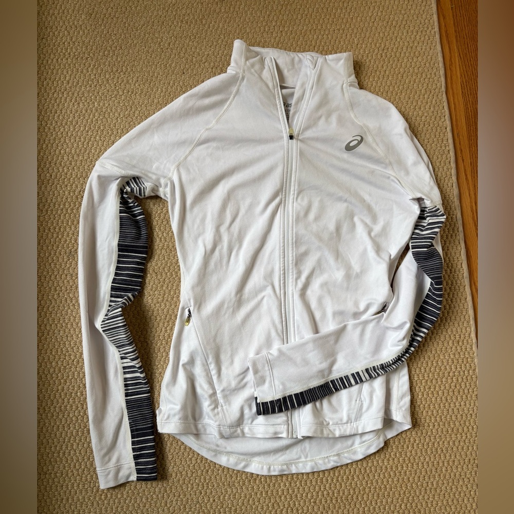 Asics White Zip-Up Jacket